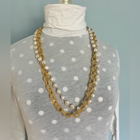 NEW Lenox Gold Chain and Pearl Necklace - Picture 2 of 7
